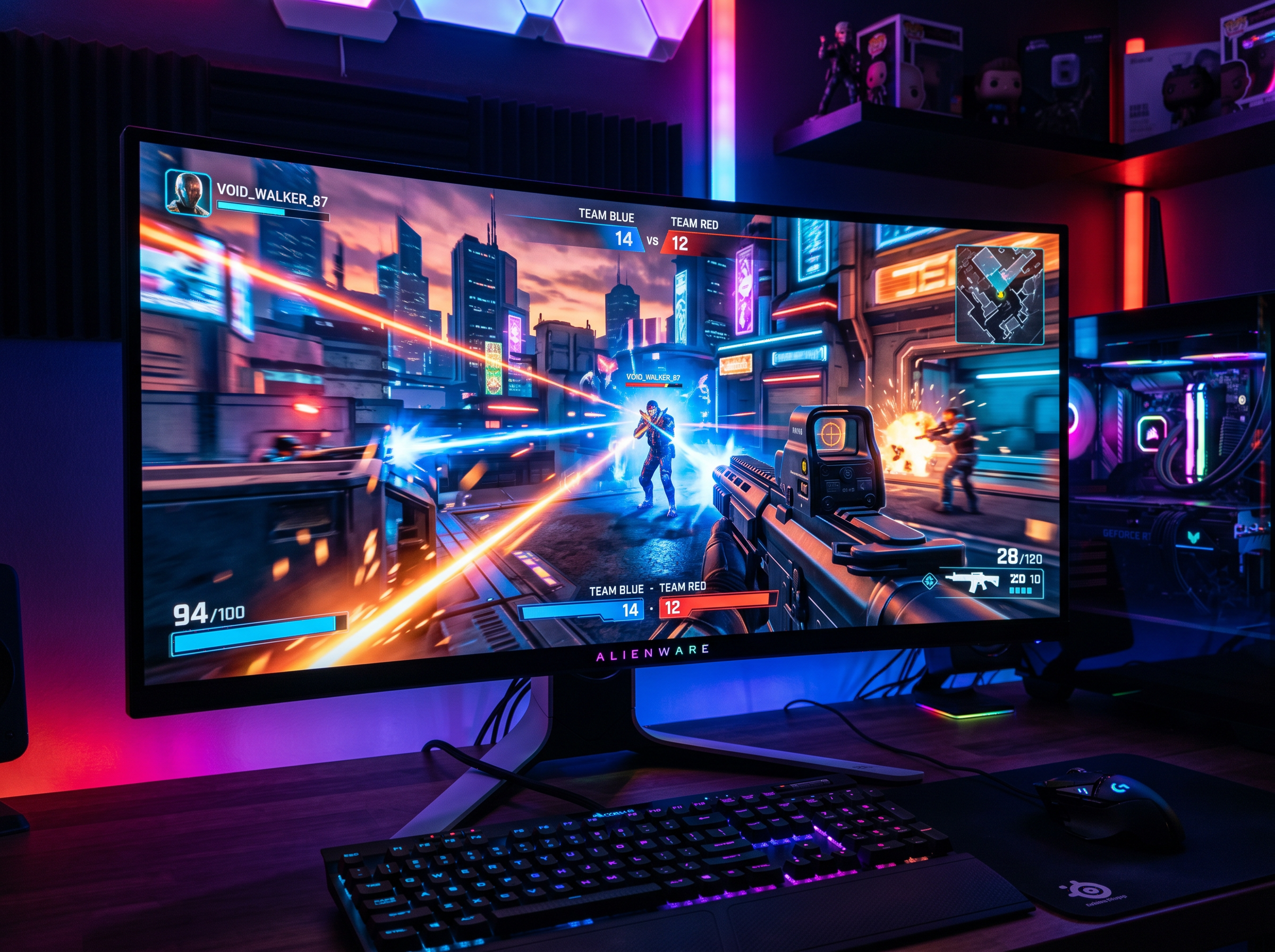 Gaming monitörde oyun ekranı